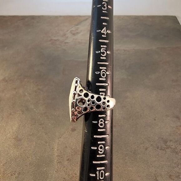 Designer Paola Valentino Sterling Signet Satin Large Openwork Statement Ring - Picture 9 of 9